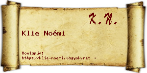 Klie Noémi névjegykártya